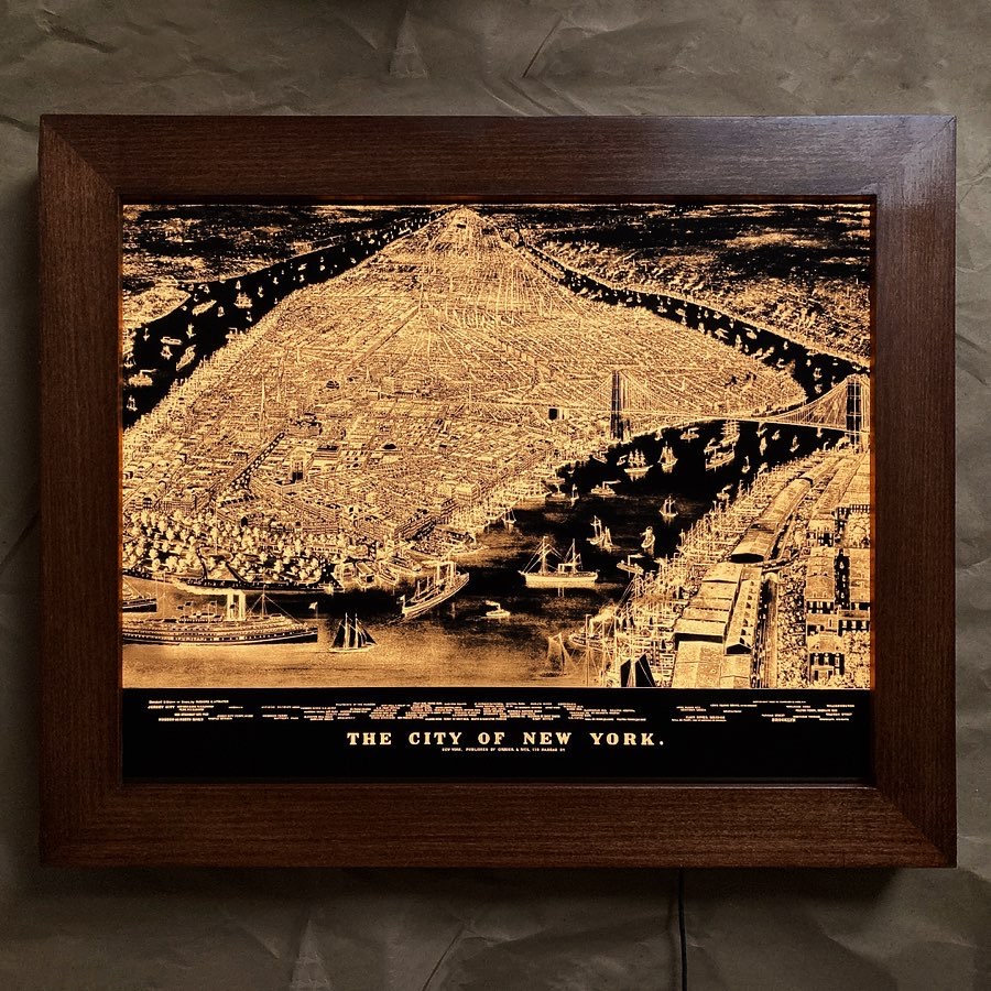 Manhattan framed map